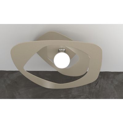 WARPED PLAFONIERA MODERNA D65 IN METALLO APERTO BIANCO GRIGIO O SABBIA LAMPADINA ATTACCO E27 Top Light Illuminazione - Cristalen