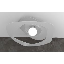 WARPED PLAFONIERA MODERNA D65 IN METALLO APERTO BIANCO GRIGIO O SABBIA LAMPADINA ATTACCO E27 Top Light Illuminazione - Cristalen