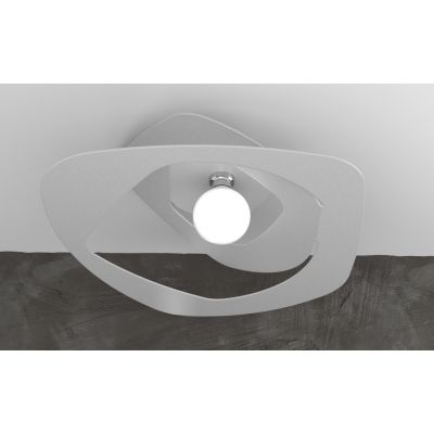 WARPED PLAFONIERA MODERNA D65 IN METALLO APERTO BIANCO GRIGIO O SABBIA LAMPADINA ATTACCO E27 Top Light Illuminazione - Cristalen