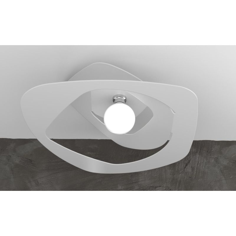 WARPED PLAFONIERA MODERNA D65 IN METALLO APERTO BIANCO GRIGIO O SABBIA LAMPADINA ATTACCO E27 Top Light Illuminazione - Cristalen