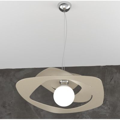 WARPED SOSPENSIONE MODERNA D50 IN METALLO BIANCO GRIGIO O SABBIA LAMPADINA ATTACCO E27 Top Light Illuminazione - Cristalensi Sho