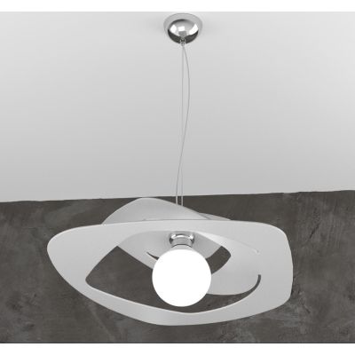 WARPED SOSPENSIONE MODERNA D50 IN METALLO BIANCO GRIGIO O SABBIA LAMPADINA ATTACCO E27 Top Light Illuminazione - Cristalensi Sho