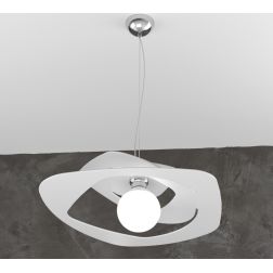 WARPED SOSPENSIONE MODERNA D50 IN METALLO BIANCO GRIGIO O SABBIA LAMPADINA ATTACCO E27 Top Light Illuminazione - Cristalensi Sho