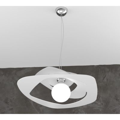WARPED SOSPENSIONE MODERNA D50 IN METALLO BIANCO GRIGIO O SABBIA LAMPADINA ATTACCO E27 Top Light Illuminazione - Cristalensi Sho