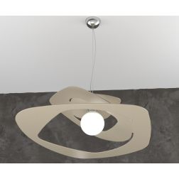 WARPED SOSPENSIONE MODERNA D65 IN METALLO BIANCO GRIGIO O SABBIA LAMPADINA ATTACCO E27 Top Light Illuminazione - Cristalensi Sho