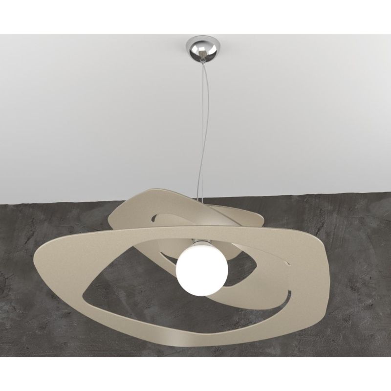 WARPED SOSPENSIONE MODERNA D65 IN METALLO BIANCO GRIGIO O SABBIA LAMPADINA ATTACCO E27 Top Light Illuminazione - Cristalensi Sho
