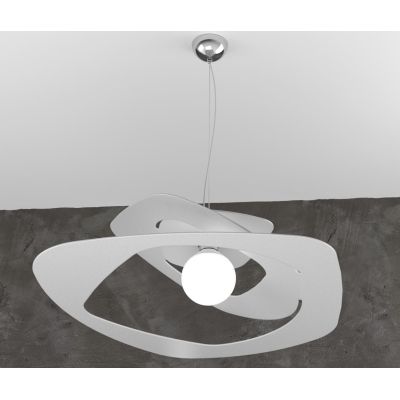 WARPED SOSPENSIONE MODERNA D65 IN METALLO BIANCO GRIGIO O SABBIA LAMPADINA ATTACCO E27 Top Light Illuminazione - Cristalensi Sho