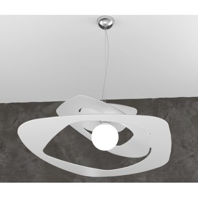 WARPED SOSPENSIONE MODERNA D65 IN METALLO BIANCO GRIGIO O SABBIA LAMPADINA ATTACCO E27 Top Light Illuminazione - Cristalensi Sho