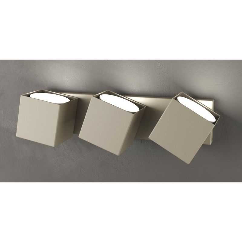 ROTATION LAMPADA DA PARETE CON 3 DIFFUSORI ORIENTABILI IN METALLO 4 COLORI LAMPADINA GX53 Top Light Illuminazione - Cristalensi 