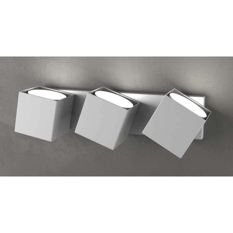 ROTATION LAMPADA DA PARETE CON 3 DIFFUSORI ORIENTABILI IN METALLO 4 COLORI LAMPADINA GX53 Top Light Illuminazione - Cristalensi 