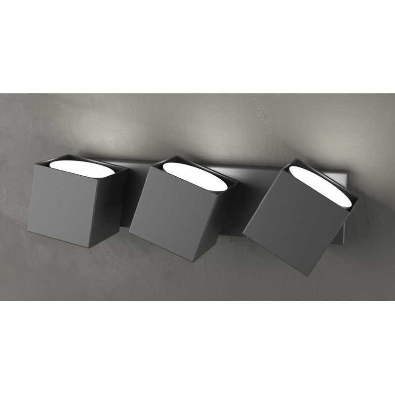 ROTATION LAMPADA DA PARETE CON 3 DIFFUSORI ORIENTABILI IN METALLO 4 COLORI LAMPADINA GX53 Top Light Illuminazione - Cristalensi 