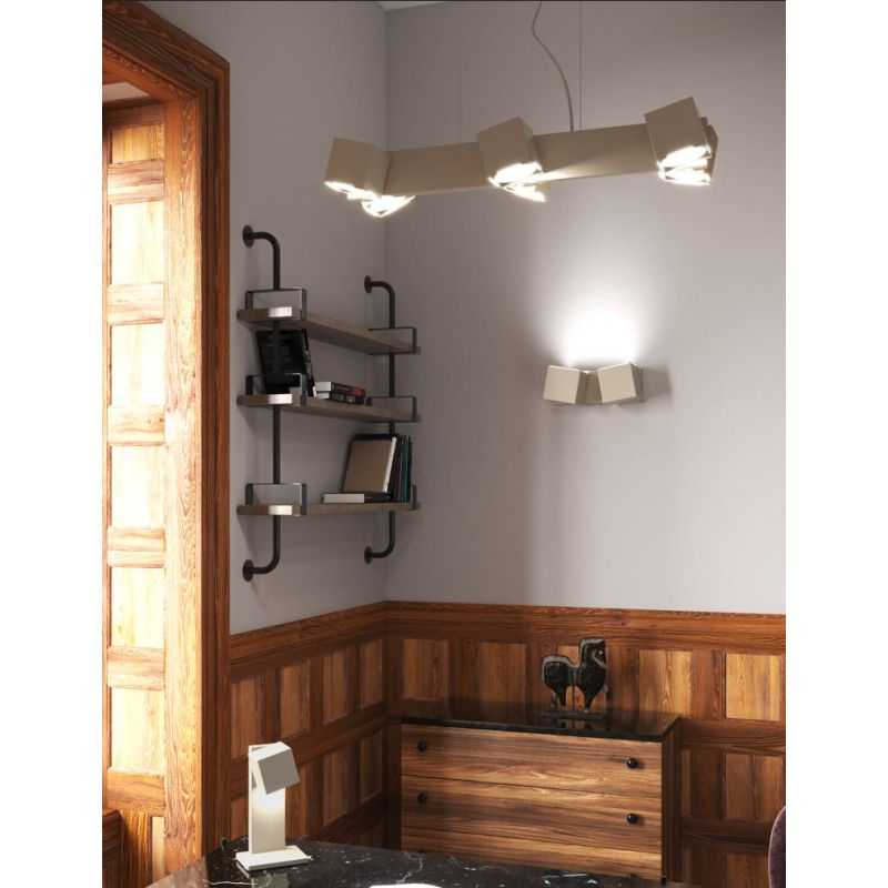 ROTATION SOSPENSIONE MODERNA CON 6 DIFFUSORI ORIENTABILI IN METALLO 4 COLORI LAMPADINE GX53 Top Light Illuminazione - Cristalens