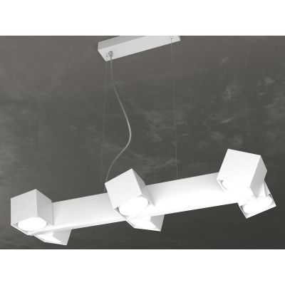 ROTATION SOSPENSIONE MODERNA CON 6 DIFFUSORI ORIENTABILI IN METALLO 4 COLORI LAMPADINE GX53 Top Light Illuminazione - Cristalens