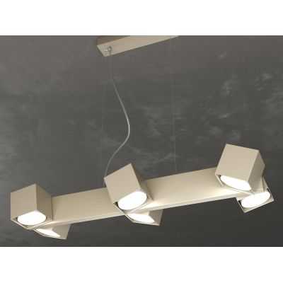 ROTATION SOSPENSIONE MODERNA CON 6 DIFFUSORI ORIENTABILI IN METALLO 4 COLORI LAMPADINE GX53 Top Light Illuminazione - Cristalens