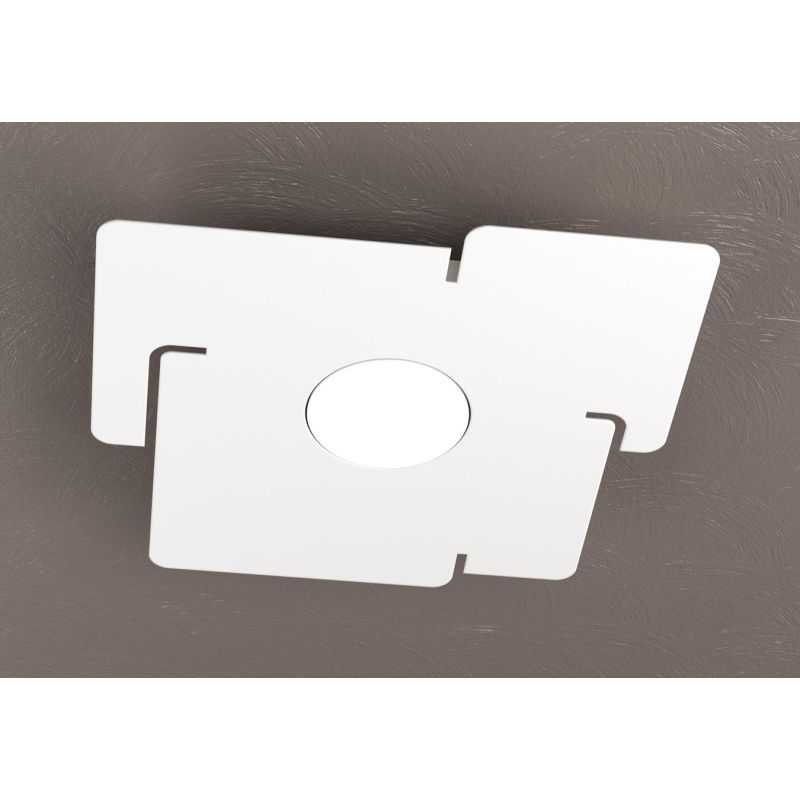 ECHO PICCOLA PLAFONIERA 1 LUCE IN METALLO BIANCO CON ATTACCO GX53 MODERNA ED ECONOMICA Top Light Illuminazione - Cristalensi Sho