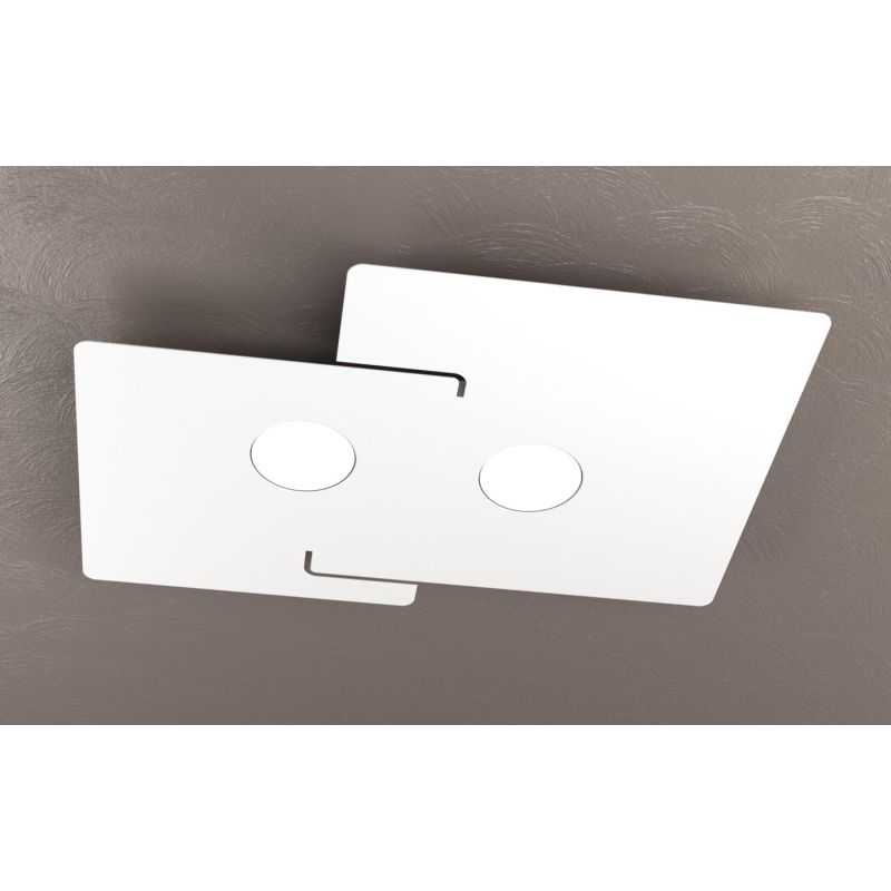 ECHO PLAFONIERA 2 LUCI IN METALLO BIANCO CON ATTACCO GX53 MODERNA ED ECONOMICA Top Light Illuminazione - Cristalensi Shop Online