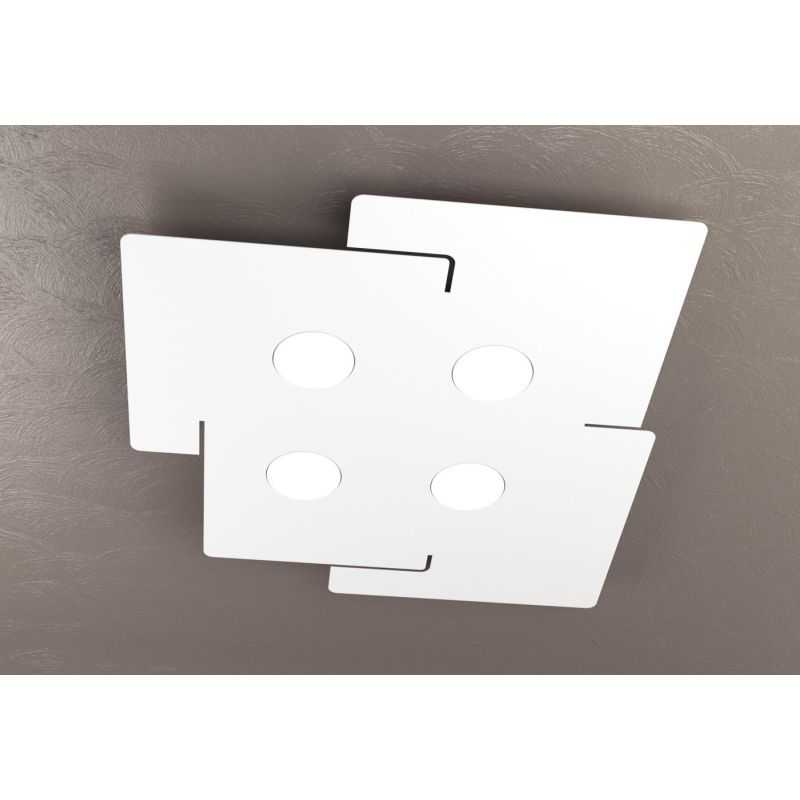 ECHO PLAFONIERA DESIGN MODERNO IN METALLO BIANCO 4 LUCI CON ATTACCO GX53 ECONOMICA Top Light Illuminazione - Cristalensi Shop On