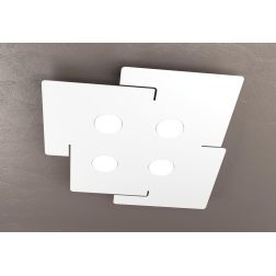 ECHO PLAFONIERA DESIGN MODERNO IN METALLO BIANCO 4 LUCI CON ATTACCO GX53 ECONOMICA Top Light Illuminazione - Cristalensi Shop On