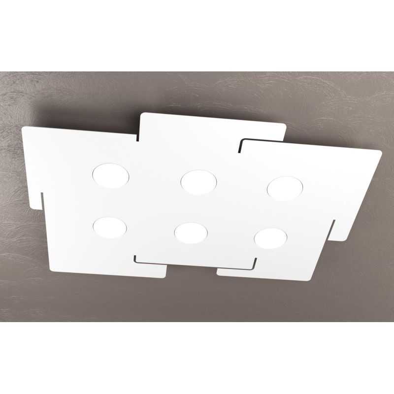 ECHO PLAFONIERA MODERNA IN METALLO BIANCO 6 LUCI CON ATTACCO GX53 ECONOMICA Top Light Illuminazione - Cristalensi Shop Online