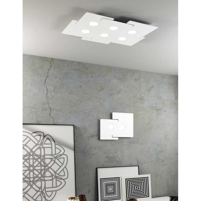 ECHO PLAFONIERA MODERNA IN METALLO BIANCO 6 LUCI CON ATTACCO GX53 ECONOMICA Top Light Illuminazione - Cristalensi Shop Online