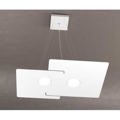 ECHO SOSPENSIONE MODERNA 2 LUCI IN METALLO BIANCO ECONOMICA CON ATTACCO LAMPADINE GX53 Top Light Illuminazione - Cristalensi Sho
