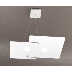 ECHO SOSPENSIONE MODERNA 2 LUCI IN METALLO BIANCO ECONOMICA CON ATTACCO LAMPADINE GX53 Top Light Illuminazione - Cristalensi Sho 2
