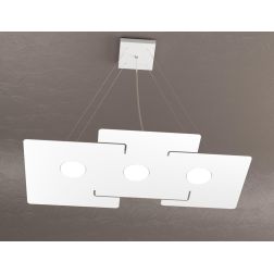 ECHO SOSPENSIONE MODERNA 3 LUCI IN METALLO BIANCO ECONOMICA CON ATTACCO LAMPADINE GX53 Top Light Illuminazione - Cristalensi Sho 2