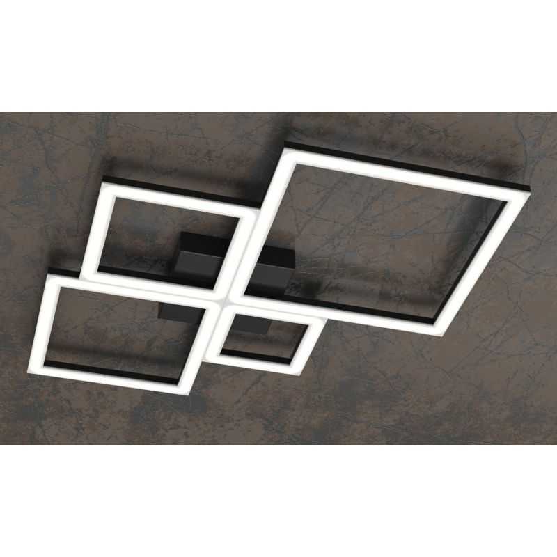 FOUR SQUARES PLAFONIERA LED 69W LUCE 3000K-4000K MODERNA METALLO 4 COLORI Top Light Illuminazione - Cristalensi Shop Online