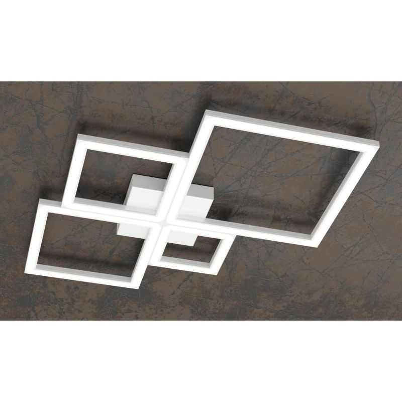 FOUR SQUARES PLAFONIERA LED 69W LUCE 3000K-4000K MODERNA METALLO 4 COLORI Top Light Illuminazione - Cristalensi Shop Online