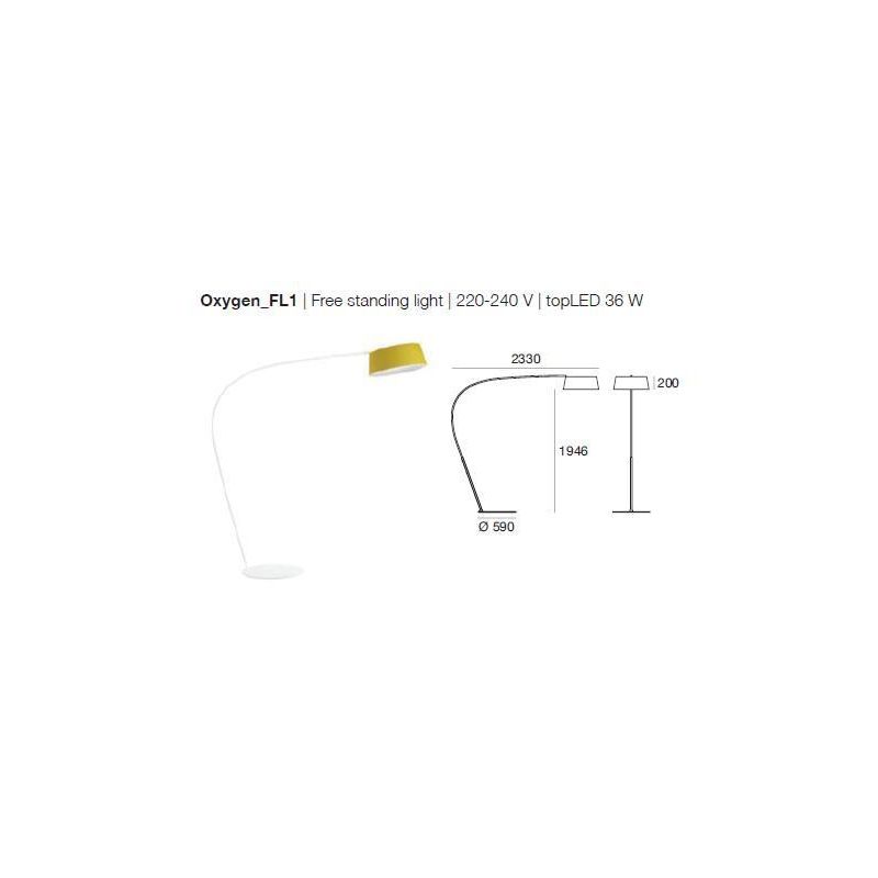 OXYGEN PIANTANA LAMPADA DA TERRA AD ARCO LED 36W LINEA LIGHT 4 COLORI MODERNA STILNOVO MA&DE - Cristalensi Shop Online