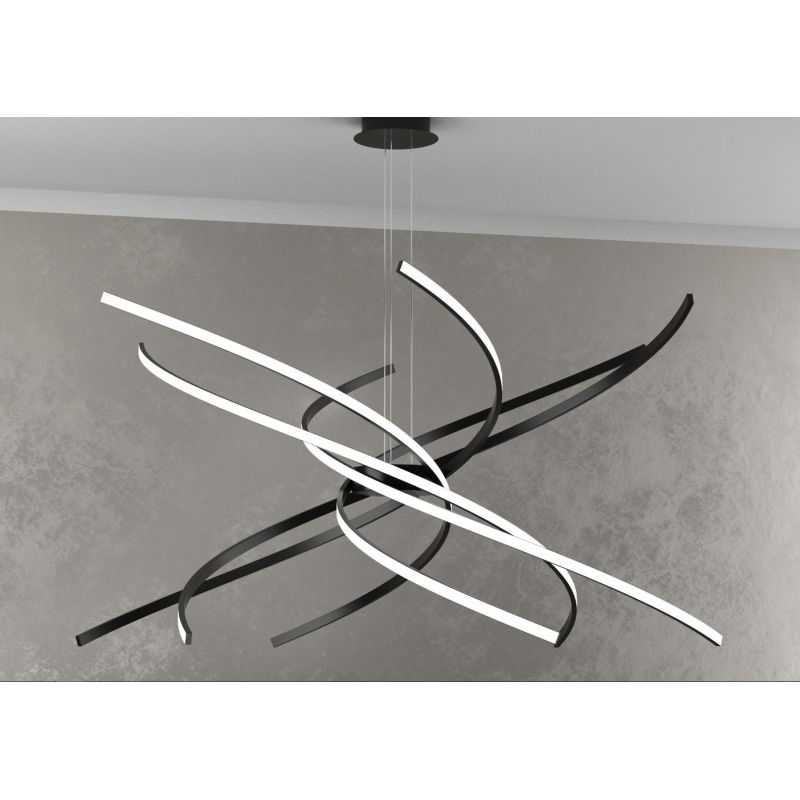 TORNADO LAMPADARIO MODERNO 4 COLORI LED 88W LUCE 3000K O 4000K DIAMETRO CM 100 Top Light Illuminazione - Cristalensi Shop Online
