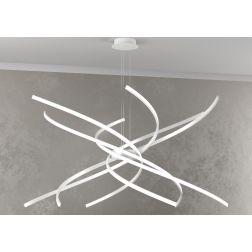 TORNADO LAMPADARIO MODERNO 4 COLORI LED 88W LUCE 3000K O 4000K DIAMETRO CM 100 Top Light Illuminazione - Cristalensi Shop Online