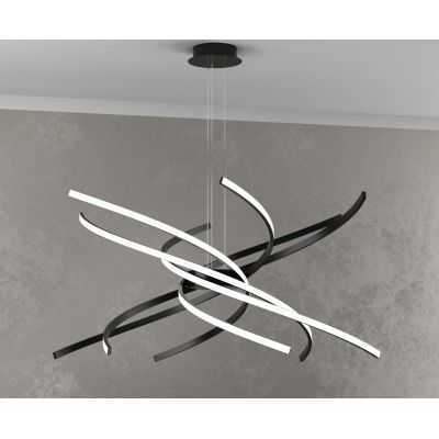 TORNADO LAMPADARIO MODERNO CON LED 69W LUCE 3000K O 4000K DIAMETRO CM 80 4 COLORI Top Light Illuminazione - Cristalensi Shop Onl