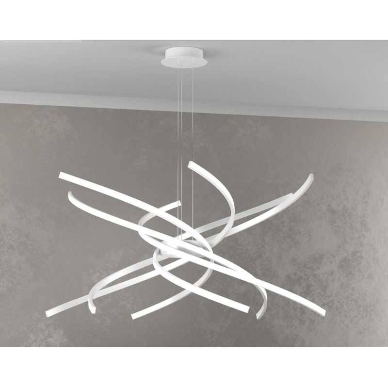 TORNADO LAMPADARIO MODERNO CON LED 69W LUCE 3000K O 4000K DIAMETRO CM 80 4 COLORI Top Light Illuminazione - Cristalensi Shop Onl