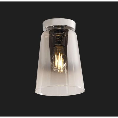 SHADED PICCOLA PLAFONIERA IN METALLO BIANCO CON CONO IN VETRO AMBRA CROMO O RAME Top Light Illuminazione - Cristalensi Shop Onli