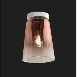 SHADED PICCOLA PLAFONIERA IN METALLO BIANCO CON CONO IN VETRO AMBRA CROMO O RAME Top Light Illuminazione - Cristalensi Shop Onli 2