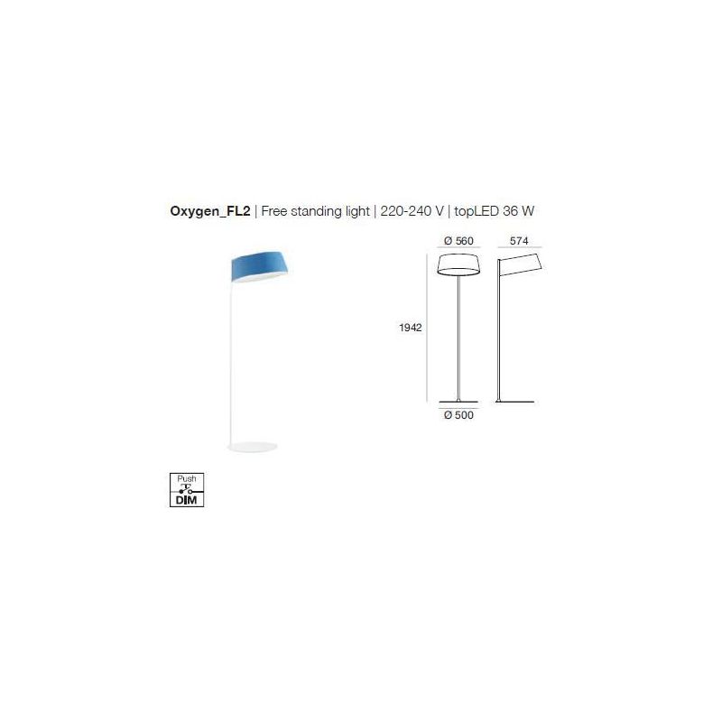 OXYGEN PIANTANA LAMPADA DA TERRA LED 36W DIMMERABILE LINEA LIGHT 4 COLORI MODERNA STILNOVO MA&DE - Cristalensi Shop Online