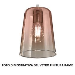 SHADED LUMETTO IN METALLO CON FINITURA CROMO CON DIFFUSORE A CONO IN VETRO AMBRA CROMO O RAME Top Light Illuminazione - Cristale 2