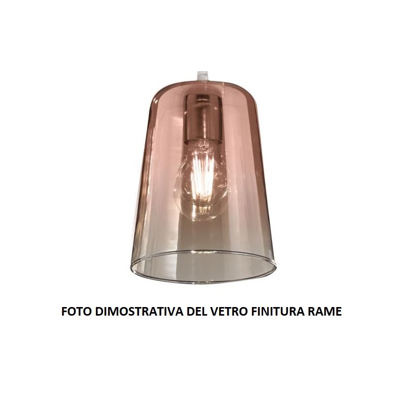 SHADED LUMETTO IN METALLO CON FINITURA CROMO CON DIFFUSORE A CONO IN VETRO AMBRA CROMO O RAME Top Light Illuminazione - Cristale