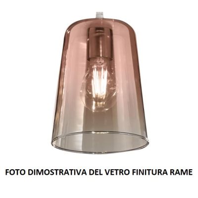 SHADED LUMETTO IN METALLO CON FINITURA CROMO CON DIFFUSORE A CONO IN VETRO AMBRA CROMO O RAME Top Light Illuminazione - Cristale