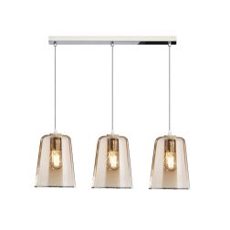 SHADED BINARIO A 3 LUCI IN METALLO CROMATO CON CONI IN VETRO AMBRA CROMO OPPURE RAME Top Light Illuminazione - Cristalensi Shop 