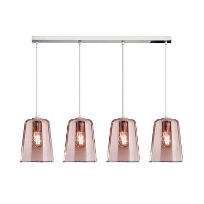 SHADED BINARIO A 4 LUCI IN METALLO CROMATO CON CONI IN VETRO AMBRA CROMO OPPURE RAME Top Light Illuminazione - Cristalensi Shop 