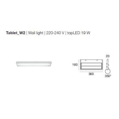 TABLET W2 LINEA LIGHT APPLIQUE 36 CM 19W LED BIANCA O NERA MODERNA LUCE DIREZIONABILE STILNOVO MA&DE - Cristalensi Shop Online