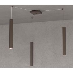SQUARE TUBE SOSPENSIONE 3 LUCI DECENTRATA IN METALLO 6 COLORI LAMPADINE ATTACCO GU10 Top Light Illuminazione - Cristalensi Shop  2