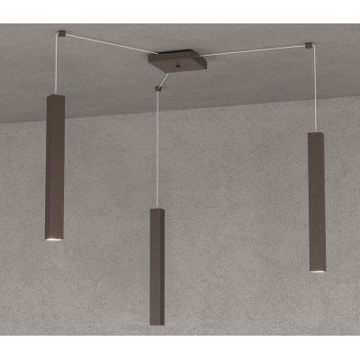 SQUARE TUBE SOSPENSIONE 3 LUCI DECENTRATA IN METALLO 6 COLORI LAMPADINE ATTACCO GU10 Top Light Illuminazione - Cristalensi Shop 