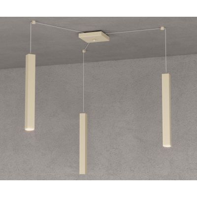 SQUARE TUBE SOSPENSIONE 3 LUCI DECENTRATA IN METALLO 6 COLORI LAMPADINE ATTACCO GU10 Top Light Illuminazione - Cristalensi Shop 
