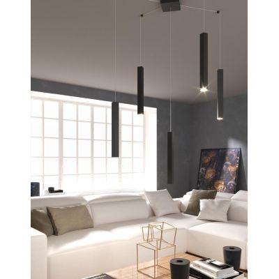 SQUARE TUBE SOSPENSIONE 5 LUCI DECENTRATA IN METALLO 6 COLORI LAMPADINE ATTACCO GU10 Top Light Illuminazione - Cristalensi Shop 