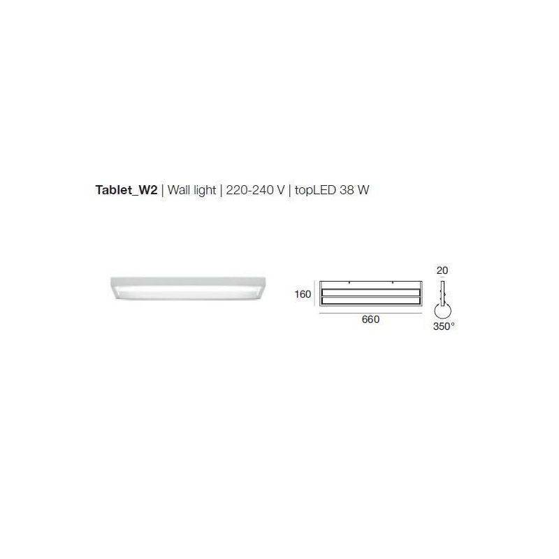 TABLET W2 LINEA LIGHT APPLIQUE 66 CM 38W LED BIANCA O NERA MODERNA LUCE DIREZIONABILE STILNOVO MA&DE - Cristalensi Shop Online