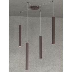 ROUND TUBE SOSPENSIONE MODERNA 6 COLORI IN METALLO CON DECENTRAMENTO LAMPADINE GU10 Top Light Illuminazione - Cristalensi Shop O 2