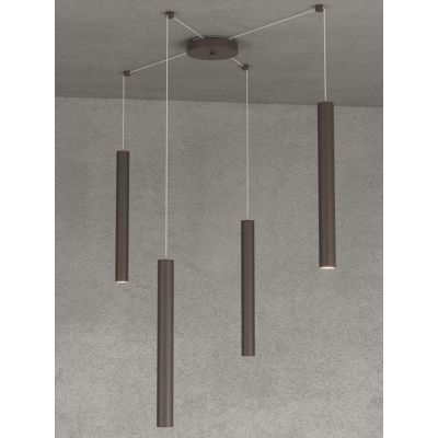 ROUND TUBE SOSPENSIONE MODERNA 6 COLORI IN METALLO CON DECENTRAMENTO LAMPADINE GU10 Top Light Illuminazione - Cristalensi Shop O